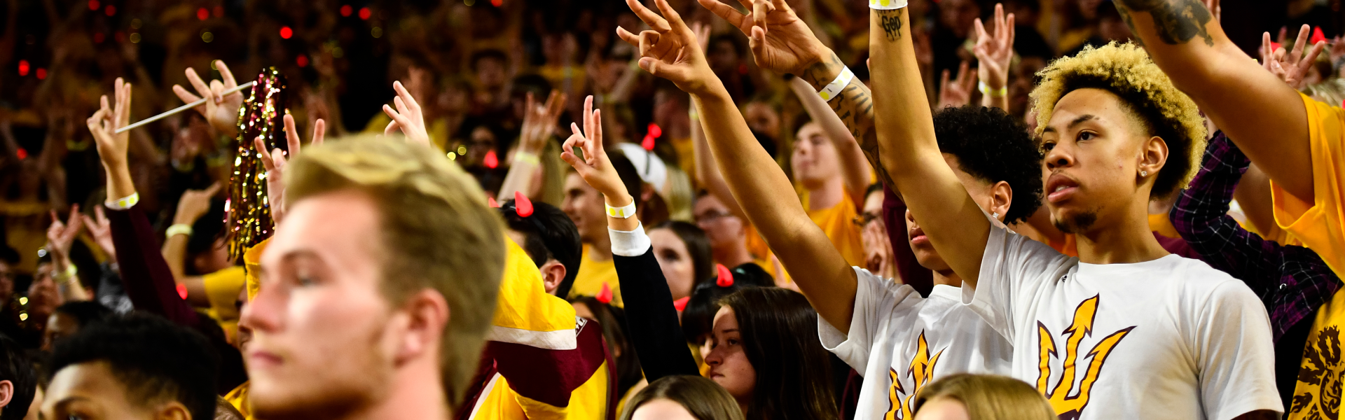 ASU fans cheering in crowd