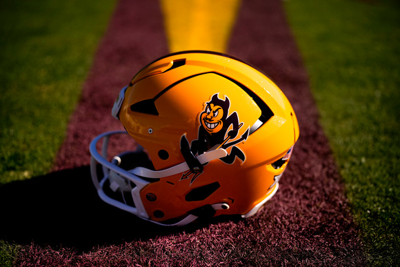 Sun Devil Football helmet on the field
