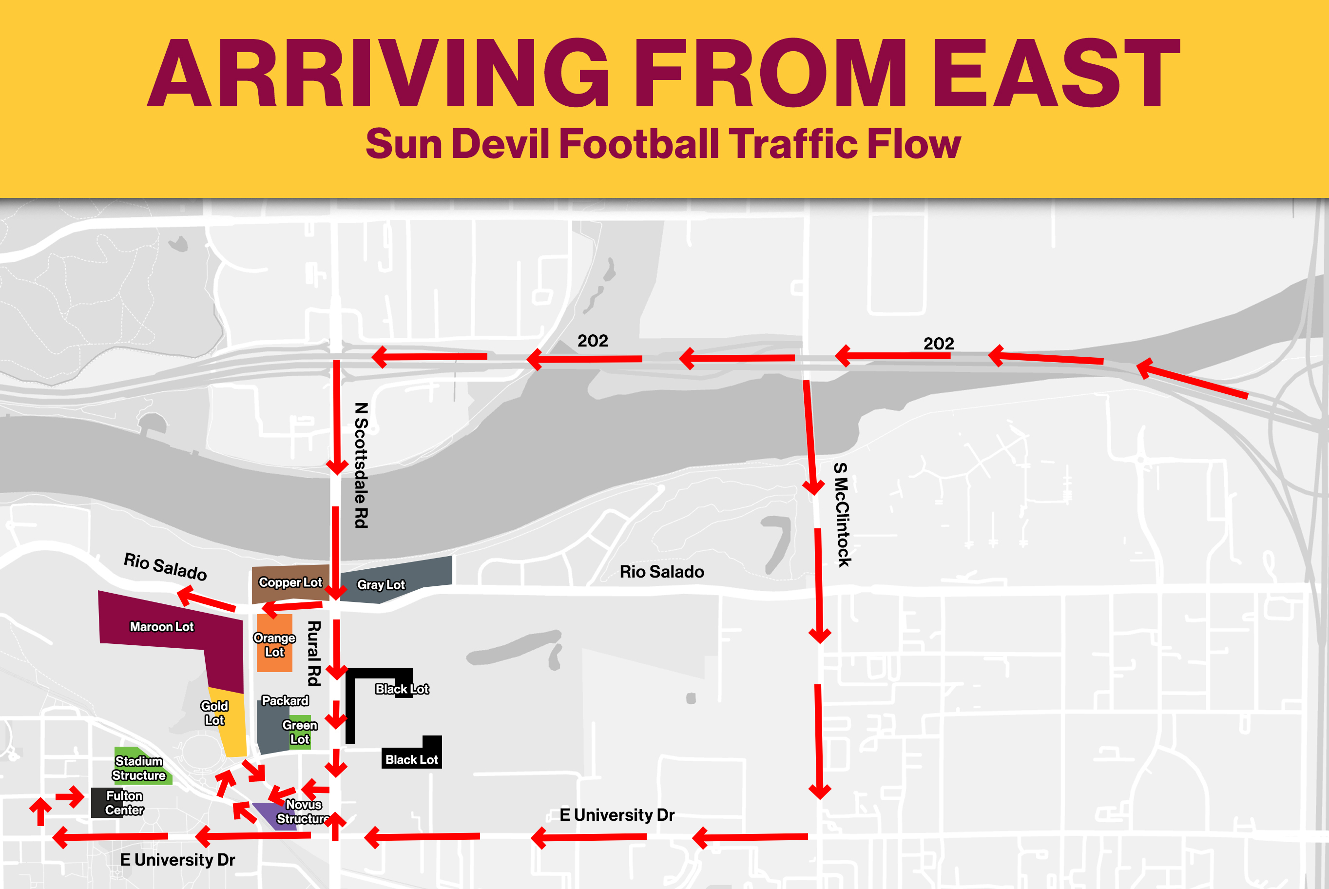 directions from the east